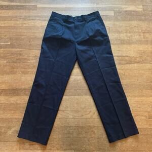 NWT Denver Hayes navy blue pleated front no iron dress pants size 36 x 32 b14